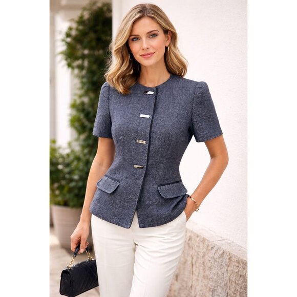 Anne Klein Jackets & Blazers - Anne Klein blazer-style jacket|Smoky Blue-Gray| size 6